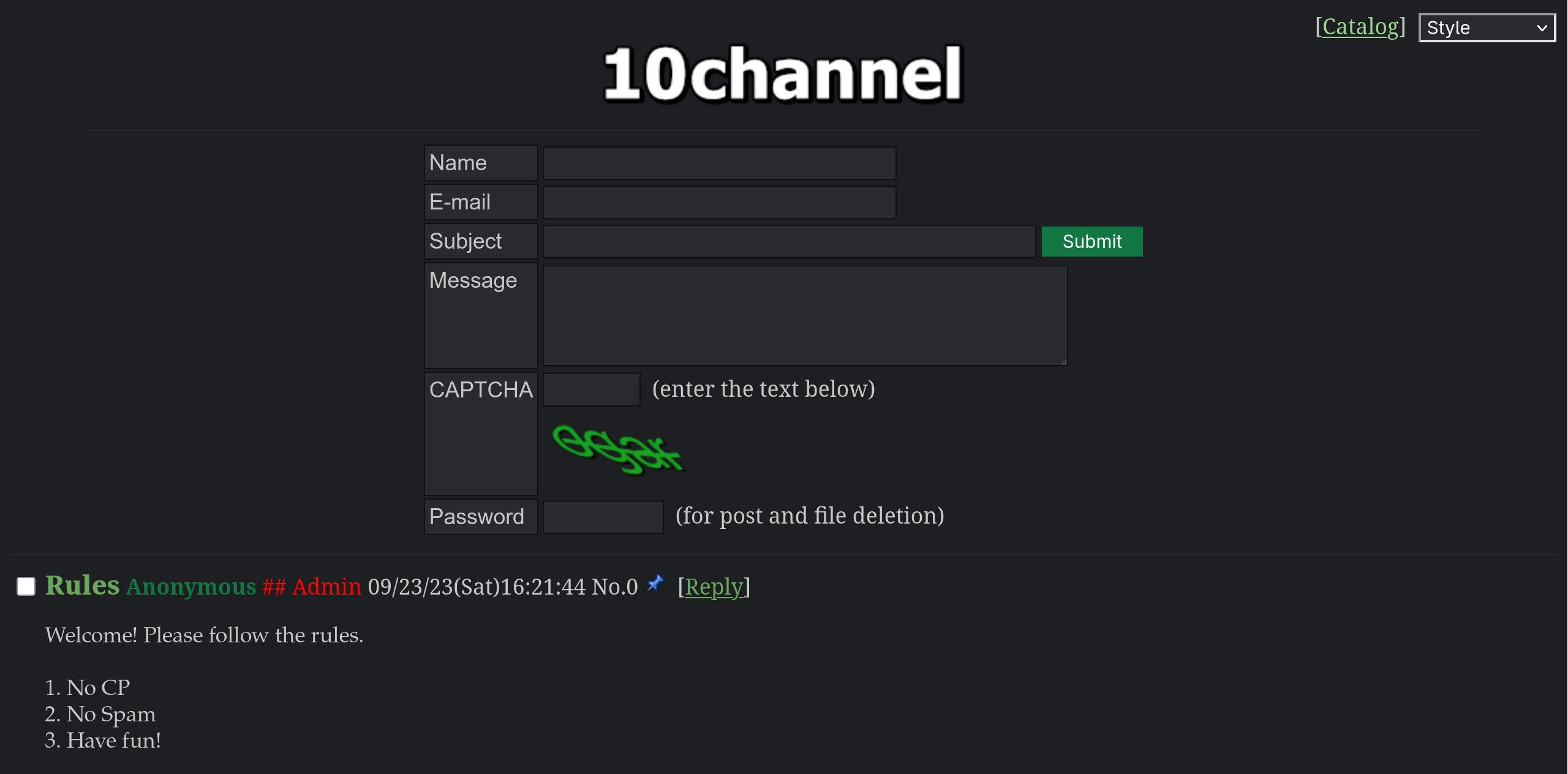 10channel — анонимная текстовая борда