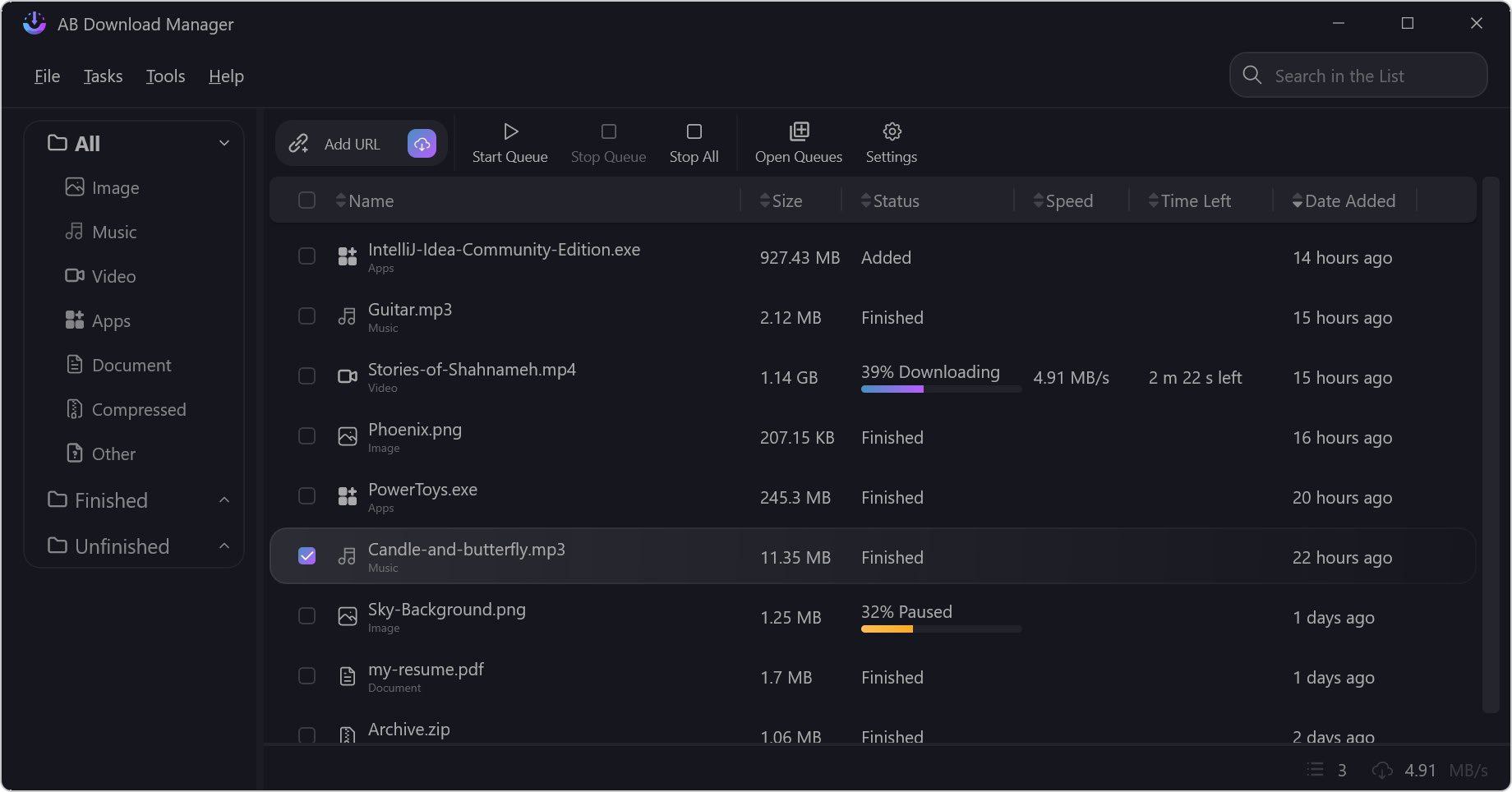 AB Download Manager — современный загрузчик файлов