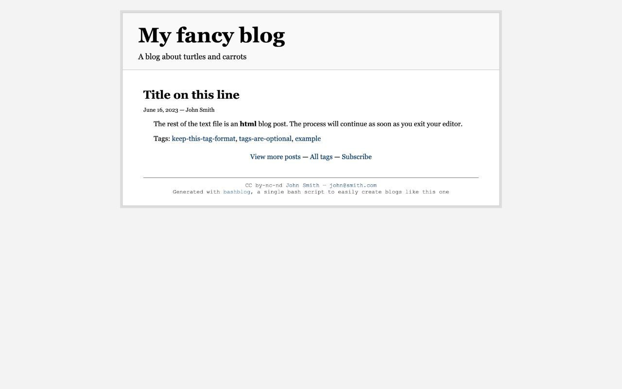 bashblog — из терминала в блог