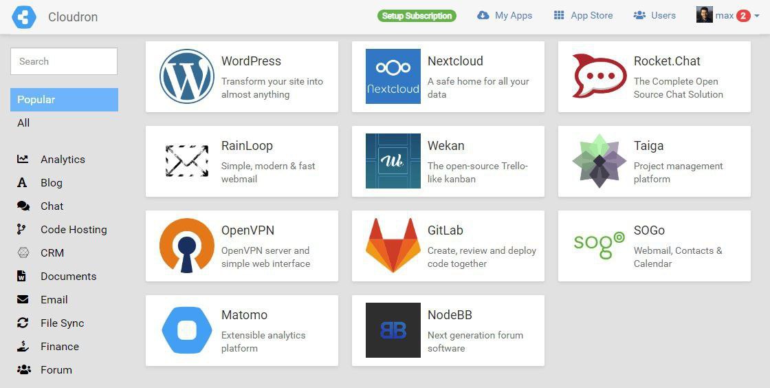 Cloudron — селфхостинг для самых маленьких