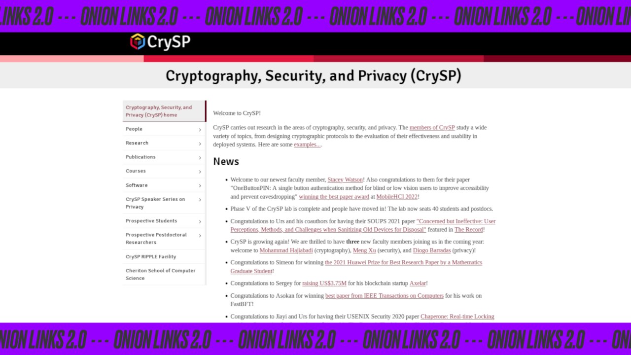 CrySP — криптография, безопасность и конфиденциальность