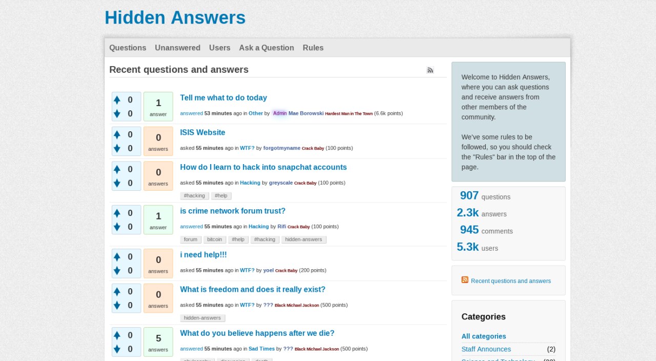 Hidden Answers — даркнет-версия ответов мейл ру