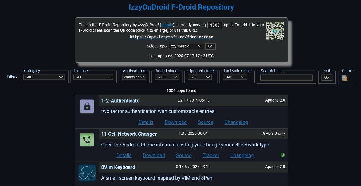 IzzyOnDroid — больше свободного ПО на Android