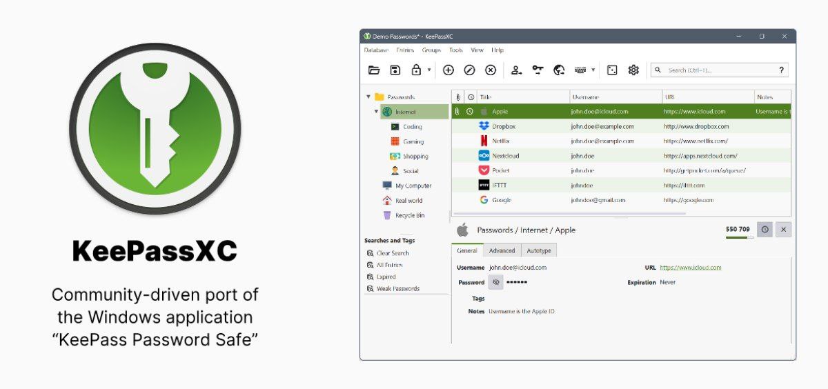 KeePassXC — универсальный менеджер паролей