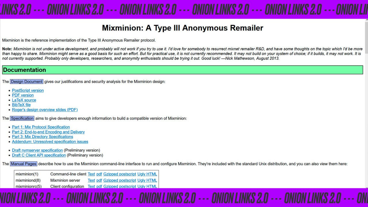 Mixminion — анонимный ремейлер III типа