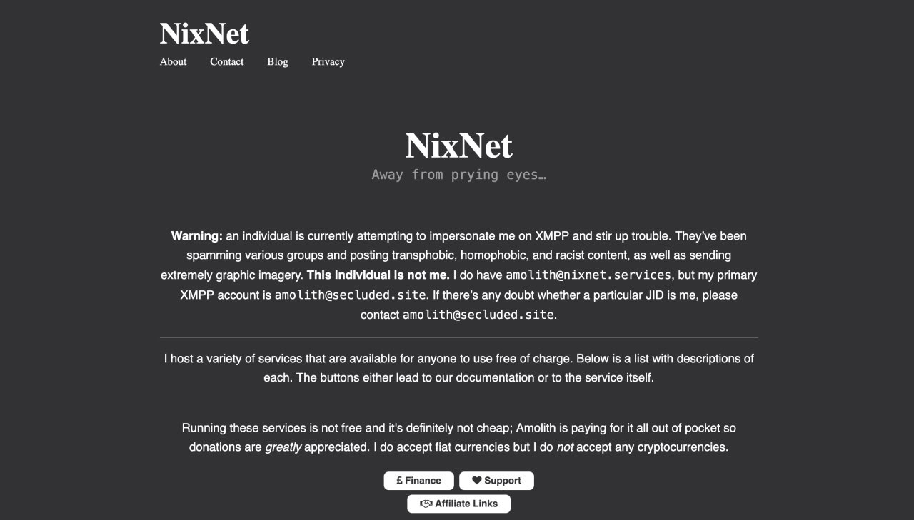 NixNet — набор приватных сервисов от энтузиаста