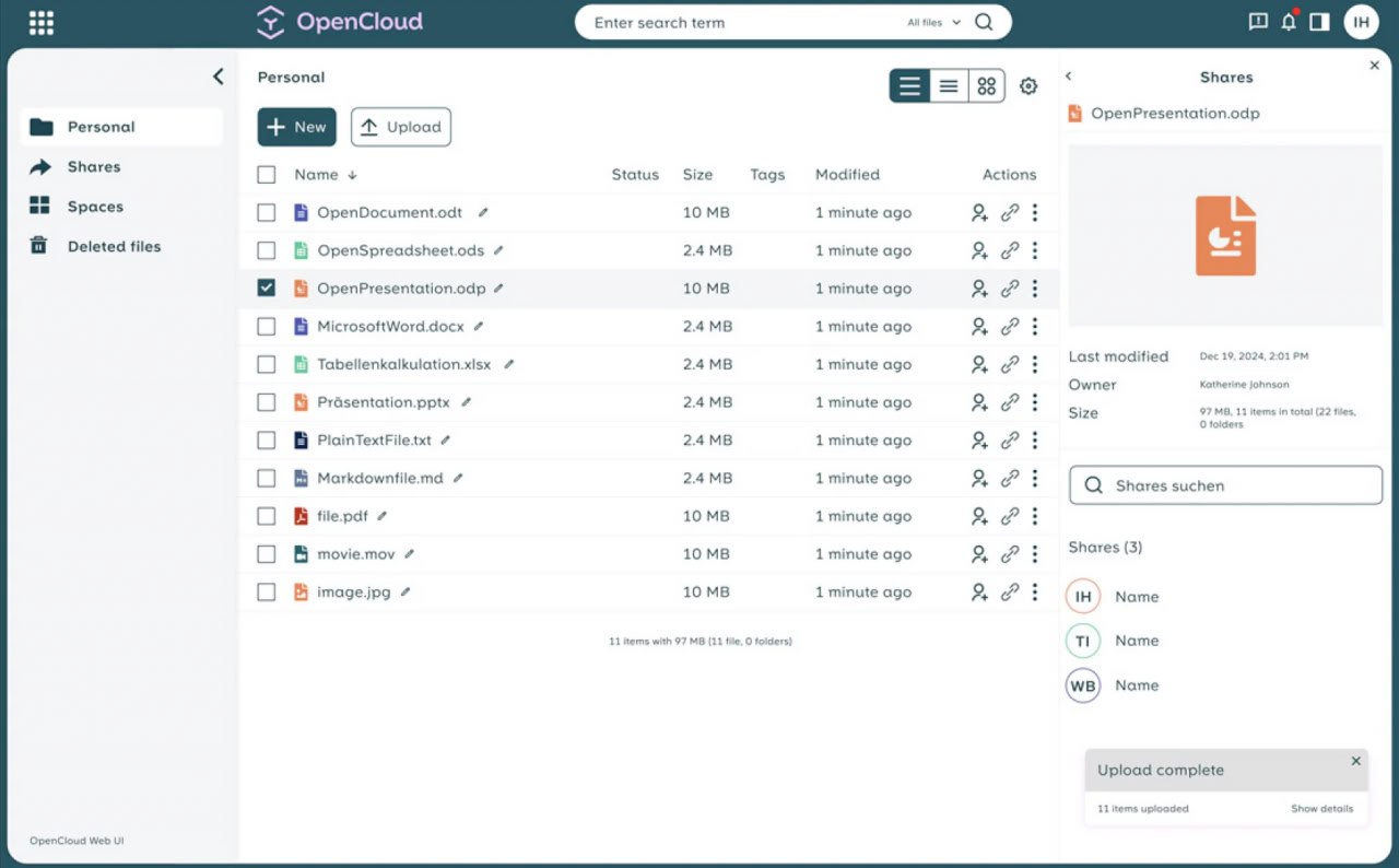 OpenCloud — легковесная альтернатива Nextcloud