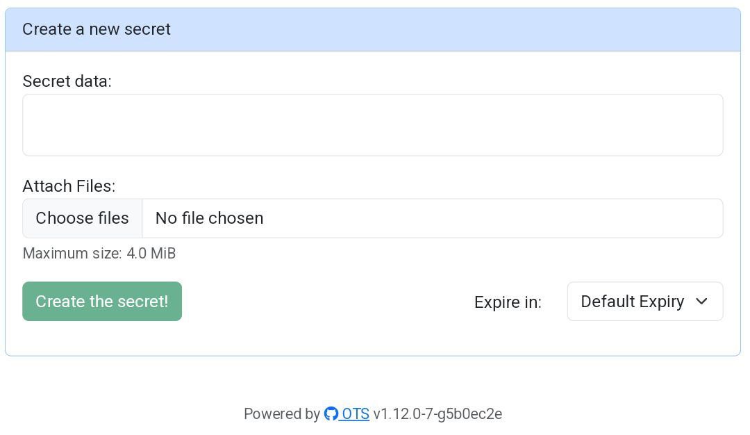 OTS — собственный PrivNote
