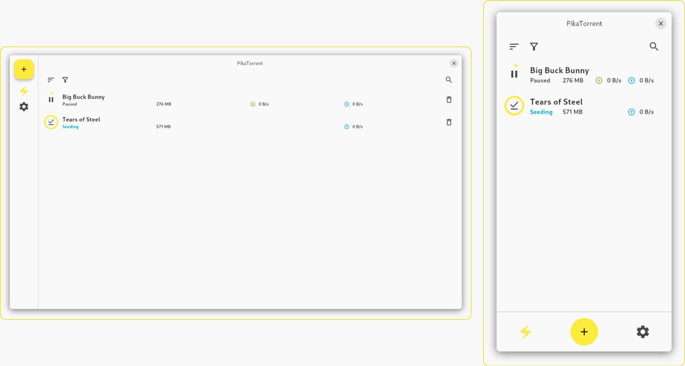 PikaTorrent — интерфейсом единым