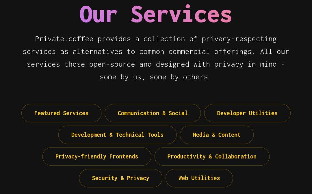 Private Coffee — крупный хаб инструментов для приватности