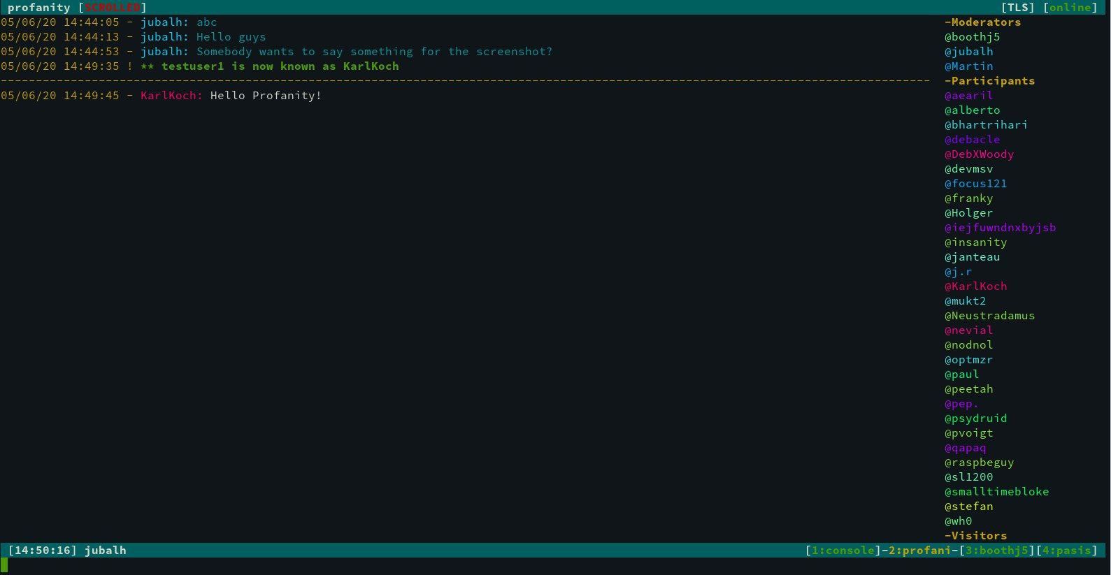 Profanity — XMPP в консоли