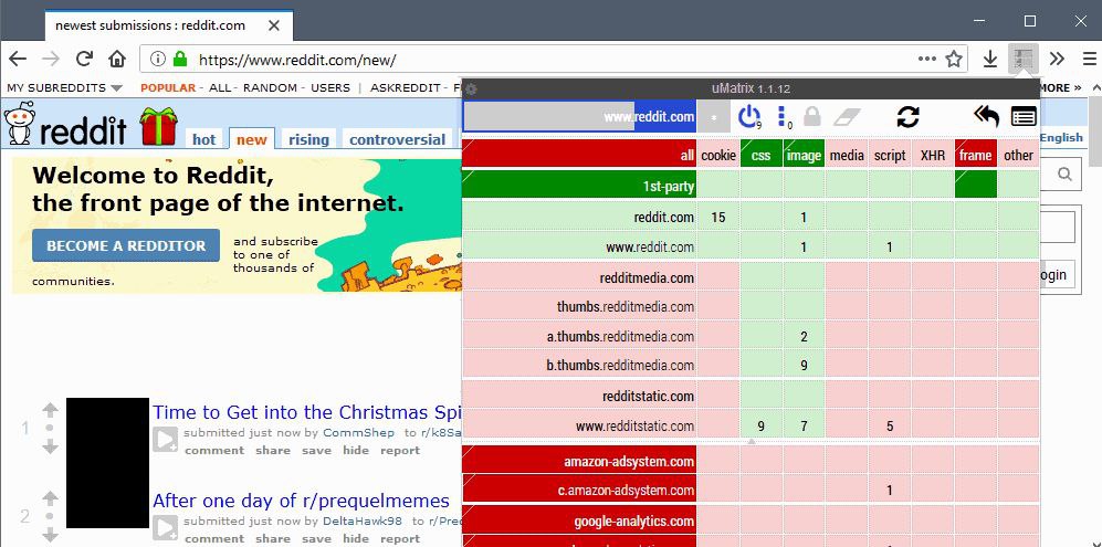 uMatrix — защищаем приватность точечно