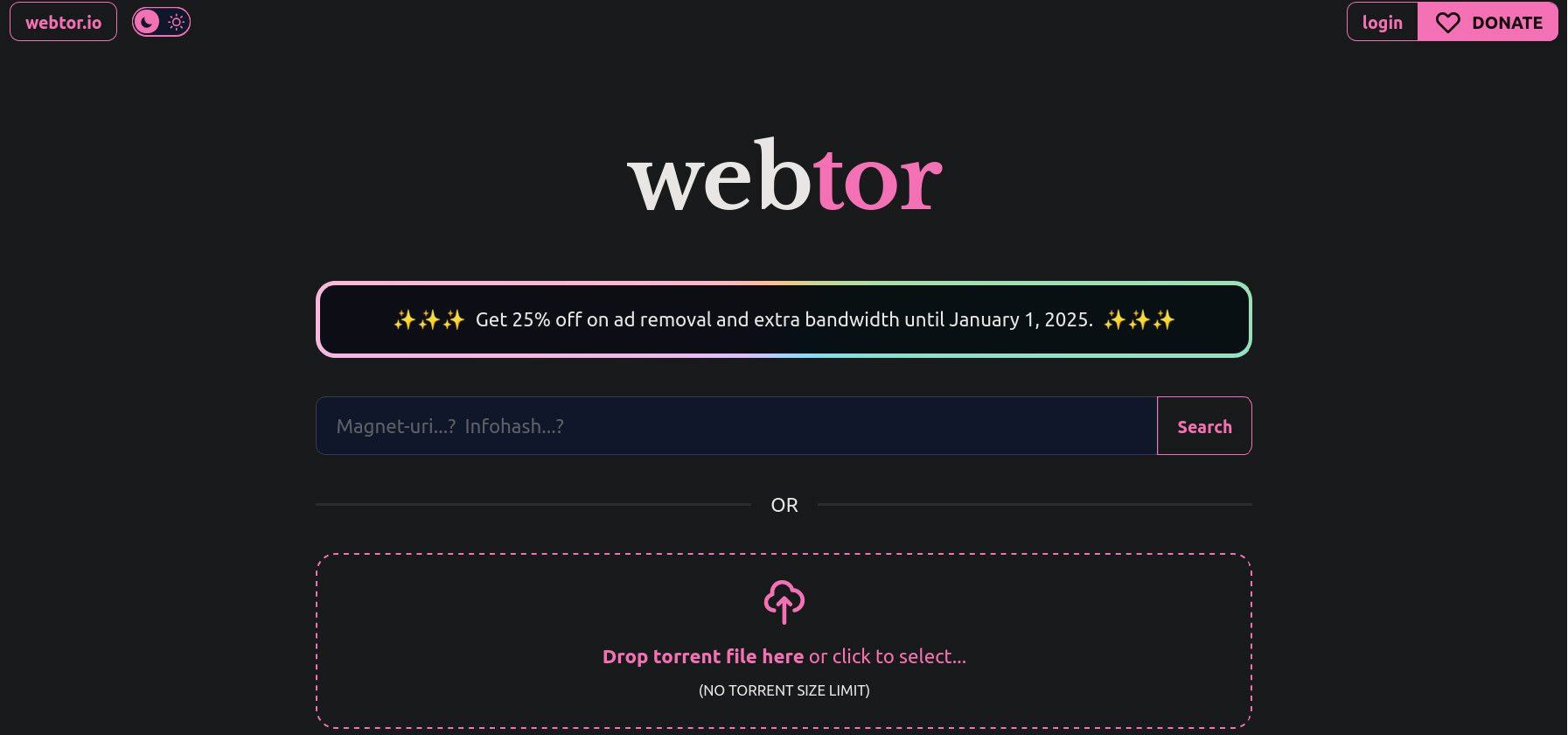 Webtor — анонимные торренты