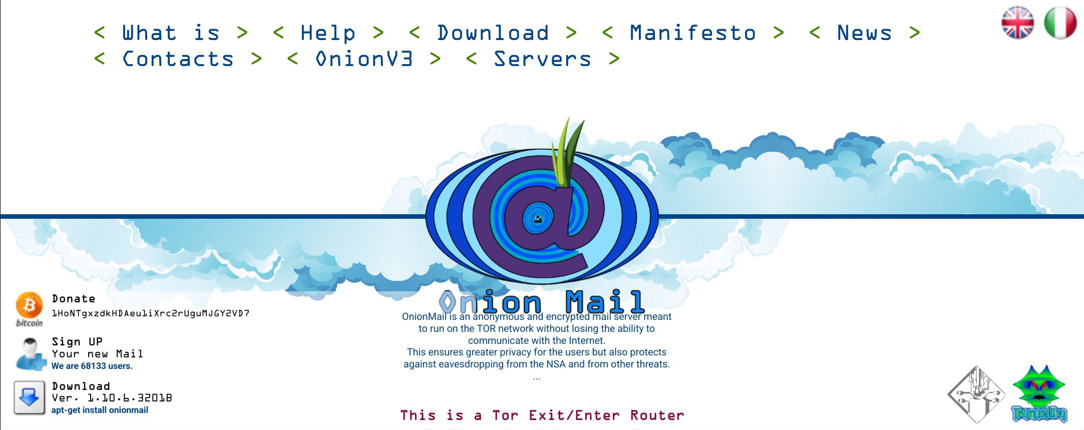 Жирное (72%) межсетевое мыло — OnionMail